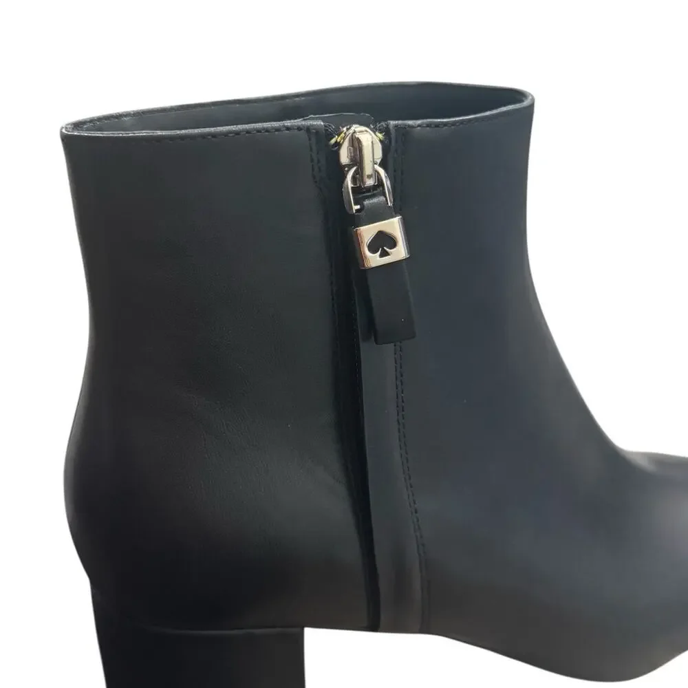 New! Kate Spade Amelie Side Zip Leather Bootie - Size 9.5B (MSRP $269)